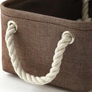 TheWarmHome Storage Basket for Organizing - 12x8x5 inch Small 6 Pack Collapsible Storage Bin for Shelves with Handles, Canves Storage Box for Cloth Closet Organizer Gift Toy (Brown) by TinyTreasures Baby Boutique