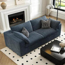 LoveSeat Cloud Couch Modular Sectional Sofa for Living Room,Modern Sofa with Deep Seat，2 Seater Boneless Couch,Comfy Upholstered Corduroy Couches for Apartment, Studio, Office,Bedroom，Blue by CozyNest Decor