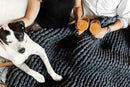 Nuzzie Chunky Knit Weighted Blanket - Breathable, Cooling, Hand Made Knit Throw Blanket for Sleep - Machine Washable, Stylish Decor Design (Charcoal, Queen | 28lbs | 80"x80") by CozyNest Decor