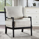 DUHOME Linen Fabric Spindle Accent Chair with Wood Frame,Bobbin Chair with High Resilience Spring Cushion and Armrest Pads, Leisure Armchair for Living Room Bedroom Farmhouse Home Office Belcony by CozyNest Decor