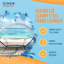 Island Retreat Sea Breeze Steel Frame Hammock Lounge Chair with Canopy - Luxury Shaded Hammock with Stand for Outside - Boho Style Beach Chair with Adjustable & Removeable Canopy - Black & Champagne by GreenHaven Gardens