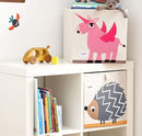 3 Sprouts Toy Storage Organizer: Toy Box Cube Organizer for Playroom, Nursery - Foldable Storage Bin - Unicorn by TinyTreasures Baby Boutique