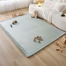 Stylish Coral Velvet Baby Play Mat for Floor 60" x 80" Green – Soft 1" Thick High-Density Memory Foam Nursery Rug,Kids Rug with Non-Slip Backing for Crawling & Playing, Playroom Rug, Kids Carpet by TinyTreasures Baby Boutique