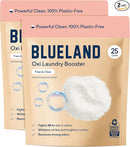 BLUELAND Oxi Laundry Booster Powder Refill 2-Pack, Fragrance Free & Clear, 50 Loads, 35.2 oz, Plastic-Free, Eco Friendly, Oxy Cleaner, Stain Remover by TinyTreasures Baby Boutique