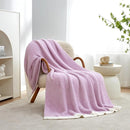 Snuggle Sac Lilac Throw Blanket for Couch, Super Soft Warm Blankets Cozy Knit Fuzzy Lightweight Throws for Sofa, Bed, Living Room, Heather Lilac, 50x70 inches by TinyTreasures Baby Boutique
