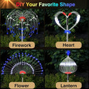 4th of July Firework Solar Garden Lights, Red Blue White Solar Firework Lights with 120 LED 2 Lighting Modes, Outdoor Waterproof Yard Lighting for Independence Day Memorial Day Decor, 4 Pack by GreenHaven Gardens