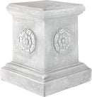 Design Toscano English Rosette Indoor/Outdoor Sculptural Garden Plinth Base Statue Riser, Large 13 Inch Tall, Cast Stone Resin, Antique Stone Finish by GreenHaven Gardens