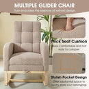 NIOIIKIT Modern Nursery Rocking Chair, Teddy Upholstered Rocking Chair with Footrest, Comfortable Rocker Chair with Side Pocket, Rocker Chair for Living Room, Bedroom, Nursing Room (Brown) by TinyTreasures Baby Boutique
