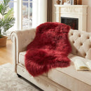 AMTOVO Faux Fur Rug, Burgundy Area Rug, Fluffy Sheepskin Rug, Fuzzy Ultra Soft 2 x 4 ft Shag Rugs for Bedroom Sofa Throw Cushion Room Decor, Sheepskin by CozyNest Decor