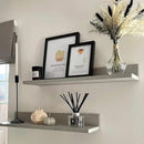 Mobili Fiver, Set of 2 Rachele Shelves, 31.49 in, Concrete Effect, Grey, Made in Italy by CozyNest Decor