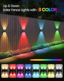 Bridika Solar Fence Lights Outdoor, 6 Pack Up and Down Wall Light, 8 Colors Lens LED Dusk to Dawn Solar Lights Outdoor Waterproof for Patio, Deck, Backyard, Garden by GreenHaven Gardens