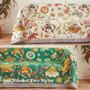 Cotton Throw Blanket Pure Cotton Floral Pattern Large Throw Blanket for Bed Summer Blanket Throw Farmhouse Decor Sofa Cover Bed Decoration (80"x90",05-Butterfly and Flower) by CozyNest Decor