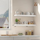 Floating Wood Shelves for Wall 36 Inches x 8”x 1.4” Shelf Floating Home Decor, Heavy Duty Shelf Hold 80 lbs, Wall Shelves for Bathroom Living Room Kitchen Bedroom Office - Set of 2 White by CozyNest Decor