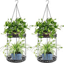 Plant Hanger Indoor Outdoor, 2 Tier Hanging Planter Hanging Plant Shelf, Metal Hanging Plant Holder for Indoor Outdoor Plants by CozyNest Decor