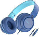 AILIHEN C8 Headphones Wired, On-Ear Headphones with Microphone and Volume Control, Corded 3.5mm Headset for Boys Girl School Smartphones Chromebook Laptop Computer Tablets Airplane Travel (Indigo) by TinyTreasures Baby Boutique