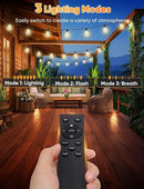 Brightever 180FT LED String Lights with Remote Control, 2700K/4000K/5000K Selectable Outdoor Patio Lights with 56 Shatterproof ST38 Edison Bulbs, 3 Modes Dimmable Outside Light for Yard, Porch by GreenHaven Gardens