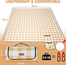 HX&OD Outdoor Picnic Blanket, Extra Large, 80''x60'' Waterproof Foldable Blankets Gingham Picnic Mat for Beach, Camping Grass Lawn Park Accessories Cute Couple Ideas Wedding (Yellow, 80”x60”) by TinyTreasures Baby Boutique