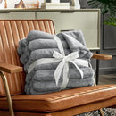 Cozy Bliss Faux Fur Throw Blanket for Couch, Cozy Warm Plush Striped Blanket for Sofa Bedroom Living Room,50 * 60 Inches Grey by CozyNest Decor