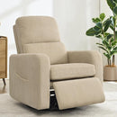 Swivel Rocker Recliner, Oversized Manual Nursery Glider Rocking Recliner Chair with Removable Cushion, Upholstered Swivel Reclining Chair for Nursery Living Room Bedroom, Corduroy Camel by TinyTreasures Baby Boutique