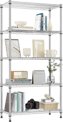 1250 lbs 5 Tier Shelf Metal Storage Shelves Shelving Wire Rack Heavy Duty Closet Organizers for Garage Kitchen Bathroom Laundry Chrome 13.8" D x 29.5" W x 59.5" H by CozyNest Decor