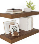 Wide Floating Shelves for Wall 12 Inch Deep, 24" X 12" X 2" Floating Shelf, 2 Inch Thick Shelf for Bathroom Bedroom Kitchen Book Room, Heavy Duty 55lbs Shelves for Farmhouse Decor Set of 2, Walnut by CozyNest Decor