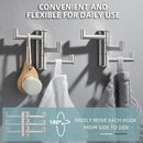 Angle Simple Swivel Towel Hooks, SUS 304 Stainless Steel Foldable Robe Hand Towel Holder for Bathroom Kitchen Wall, Brushed Nickel, 2 Pack by CozyNest Decor