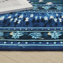 2x6 Runner Rug Impressionist-Style Vintage Kitchen Rugs Non Slip Washable Soft Carpet Runner for Kitchen Laundry Bedroom Bathroom, Blue by TinyTreasures Baby Boutique