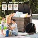 178 Gallon Outdoor Storage Box, Handle Large Portable Wicker Rattan Deck Box for Patio Furniture Cushions, Patio Deck Box with 2 WheelsThrow Pillows, Garden Tools and Pool Floats (Brown) by CozyNest Decor