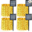 QITONG 4 Pack Solar Fairy Lights Warm White, Each 33ft 100 LED Outdoor String Light, 8 Modes Copper Wire Lights for Outside Tree Wedding Party Garden Patio Christmas by GreenHaven Gardens
