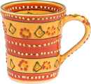 Encantada Handmade Hand-Painted Authentic Mexican Pottery Mugs (1-Pack, Mas Red) by CozyNest Decor