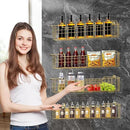 Spice Rack, 4-Pack Seasoning Organizer Wall Mount for Kitchen Storage Organization, Spice Holder Shelf Saving Space for Cabinet, RV, Pantry, Gold by CozyNest Decor