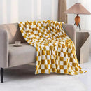 LOMAO Throw Blankets Flannel Blanket with Checkerboard Grid Pattern Soft Throw Blanket for Couch, Bed, Sofa Luxurious Warm and Cozy for All Seasons (Yellow, 60"x80") by CozyNest Decor