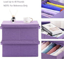 HOONEX Foldable Storage Bins with Lids, Pack of 2, Storage Boxes with 2 Carrying Handles and Sturdy Heavy Cardboard, 16.5" L x 11.8" W x 7.5" H for Shoes, Books, Clothes, Purple by TinyTreasures Baby Boutique