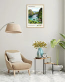 HesenDot Natural OAK Wood Framed Philippines Natural Scenery Wall Art,12x16in Busuanga Island Landscape Canvas Print,Urban Landmark Wall Decor for Living Room,Bedroom,Office Gallery,Set of 1 by CozyNest Decor