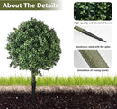 28" Artificial Boxwood Topiary Ball Trees with Ground Spike for Outdoor,Set of 2 UV Resistant Artificial Shrub Bushes,Artificial Plants,Fake Boxwood Plants for Indoor, Garden, Yard,Patio Décor by GreenHaven Gardens