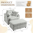 Accent Chair with Storage Ottoman Upholstered Living Room Chairs for Reading Chair with Chaise Lounge Chairs Indoor, Comfortable Armchair for Bedroom by CozyNest Decor