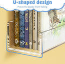 NIUBEE 24-Inch Acrylic Kids Floating Bookshelves, 2-Pack, Wall Mounted Clear Shelves for Kids' Growing Book Collections in Nurseries/Bedroom/Playrooms by TinyTreasures Baby Boutique