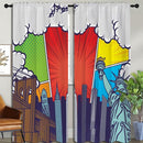 City Rod Pocket Blackout Curtains for Boy Girl Bedroom, Pop Art Style New York Cityscape Thermal Insulated Home Window Drapes for Living Room Darkening, 84x72 inch by TinyTreasures Baby Boutique