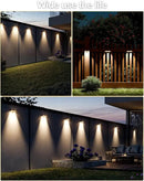 Solar Fence Lights 10 Pack, 9 Color Modes Outdoor Bulb Waterproof Led IP65, Solar Outdoor Lights for Backyard/Railing/Step/Wall/Patio/Yard (Black) by GreenHaven Gardens