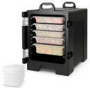 81 QT Hot Box Food Warmer with 5 Full-Size Pans and Handles Double Buckles by LJGDeals