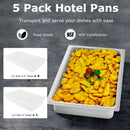 81 QT Hot Box Food Warmer with 5 Full-Size Pans and Handles Double Buckles by LJGDeals