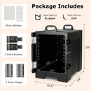 81 QT Hot Box Food Warmer with 5 Full-Size Pans and Handles Double Buckles