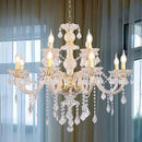 Contemporary Crystal Chandelier 12 Lights Clear Crystal Ceiling Lights for Living Room，E12 Base Double Layered Pendant Light Fixture for Dining Room Staircase, Hallway by CozyNest Decor