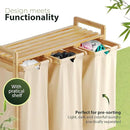 Laundry Hamper 3 Section beige - Large Bamboo Laundry Sorter with Removable Cotton Bags -Three Compartment Organizer for Clothes - Durable, Eco-Friendly, and Stylish Storage Solution for Home by CozyNest Decor