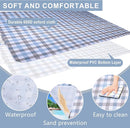 80"x80" Extra Large Waterproof Outdoor Mat - Sandproof Foldable Picnic Blanket for Family Camping, Backyard, Beach Parties - Heavy Duty & Easy Storage (Blue&Gray) by TinyTreasures Baby Boutique