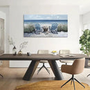 HGUAOA Coastal Wall Art - Large Landscape Wall Pictures for Living Room, Bedroom Pictures, Ocean Beach Artwork, Blue Wall Art, Above Bed Decor, Coastal Landscape Wall Decor, Beach Pinting by CozyNest Decor