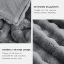 Cozy Bliss Faux Fur Throw Blanket for Couch, Fuzzy Soft Plush Thick Bubble Blanket for Sofa Bedroom Living Room, 60 * 80 Inches Light Grey by CozyNest Decor