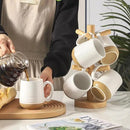 Hasense Porcelain Coffee Mugs Set of 6, 15 Ounce Large Ceramic Coffee Cups Set with Handle for Latte, Tea, Cocoa and Hot Chocolate, White Coffee Mugs for Men and Women, Microwave Safe by CozyNest Decor