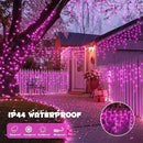 JMEXSUSS 400 LED Pink Valentine Lights, Connectable Pink Christmas Lights Indoor Outdoor with Remote, Pink Icicle String Lights for Room Fireplace Decorations by GreenHaven Gardens