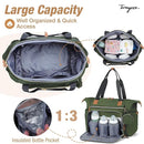 Diaper Bag Tote, Large Baby Diaper Bags Waterproof, Hospital Bag for Labor Delivery with Pacifier Case, Changing Pad, Shoulder Strap, Dark Green by TinyTreasures Baby Boutique